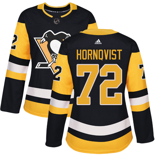 Adidas Penguins #72 Patric Hornqvist Black Home Authentic Women's Stitched NHL Jersey - Click Image to Close